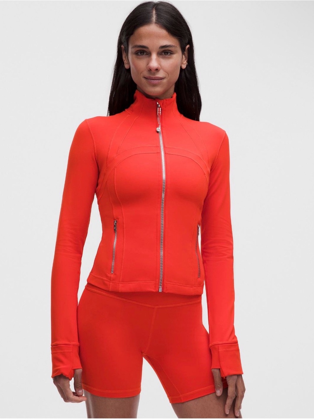 lululemon define cropped jacket Nulu material in cherry ember